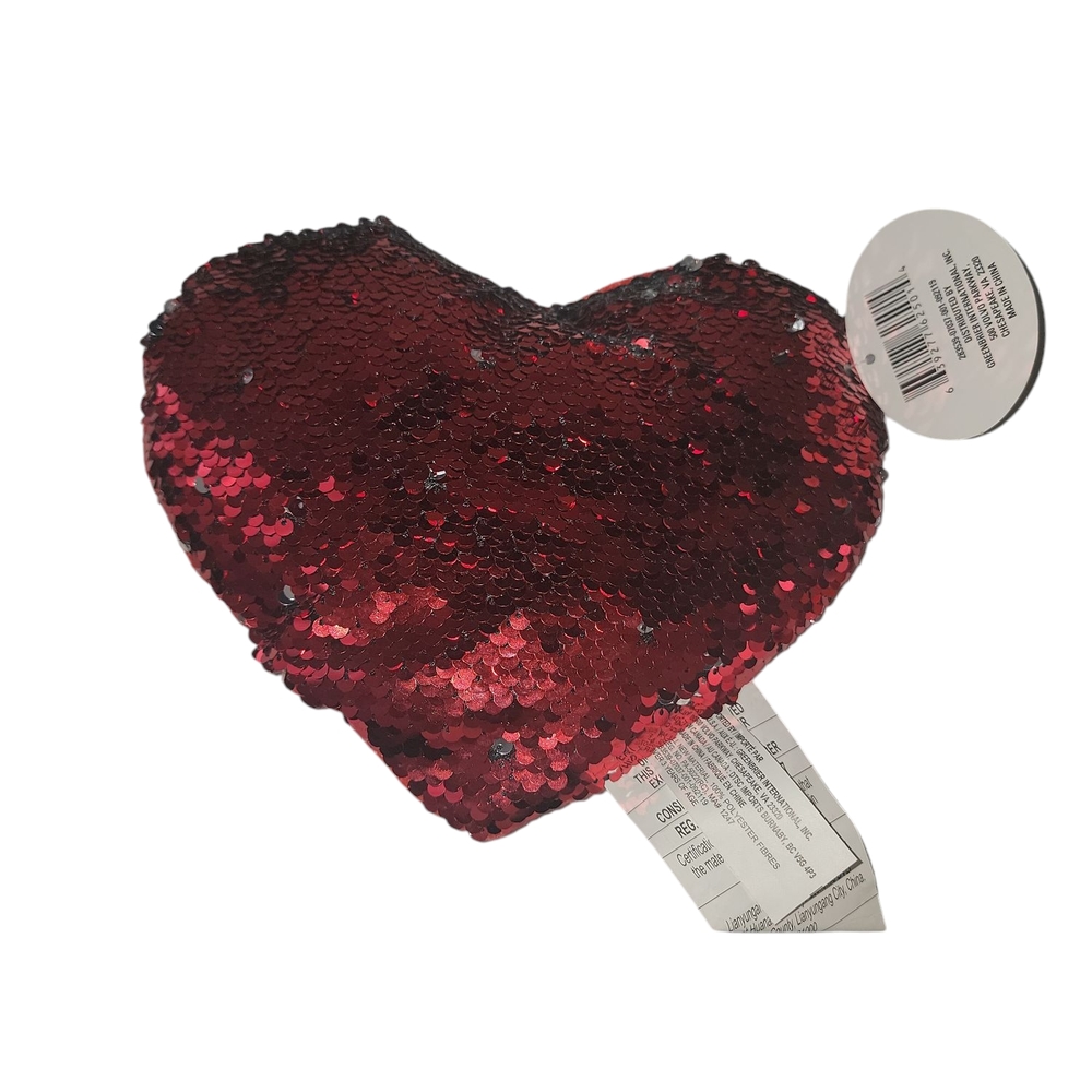 Red Sequin Heart Pillow
